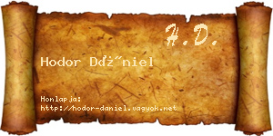 Hodor Dániel névjegykártya
